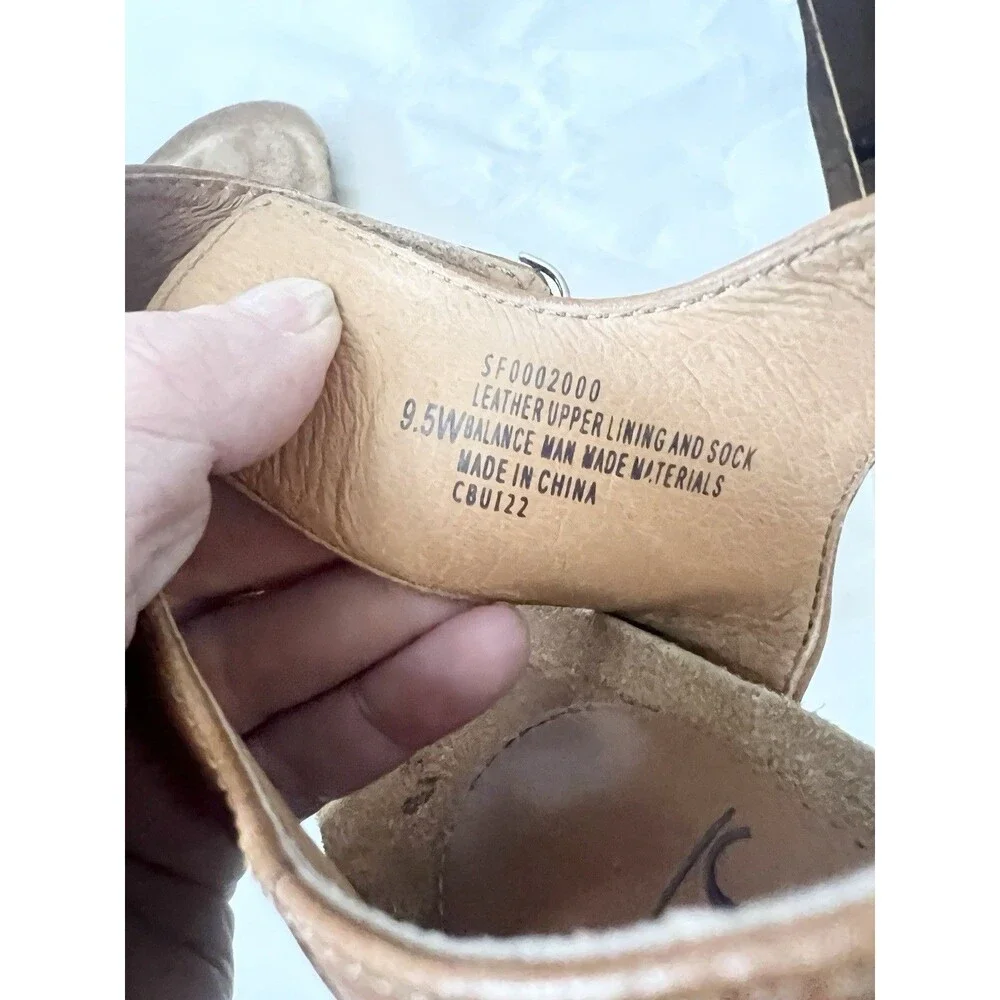Womens Brown Luggage Sofft Verdi II Sandals 9.5 Tan Wedge Hook Loop Comfort